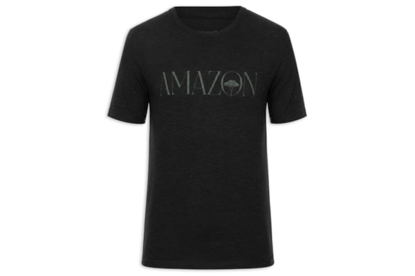 Camiseta Masculina Manga Curta Slim Organic Amazon - Preto