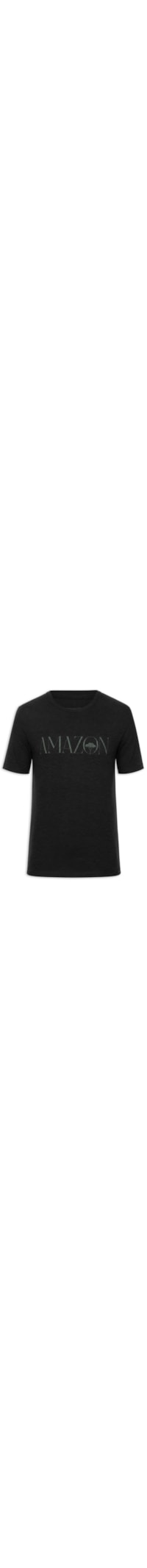 Camiseta Masculina Manga Curta Slim Organic Amazon - Preto