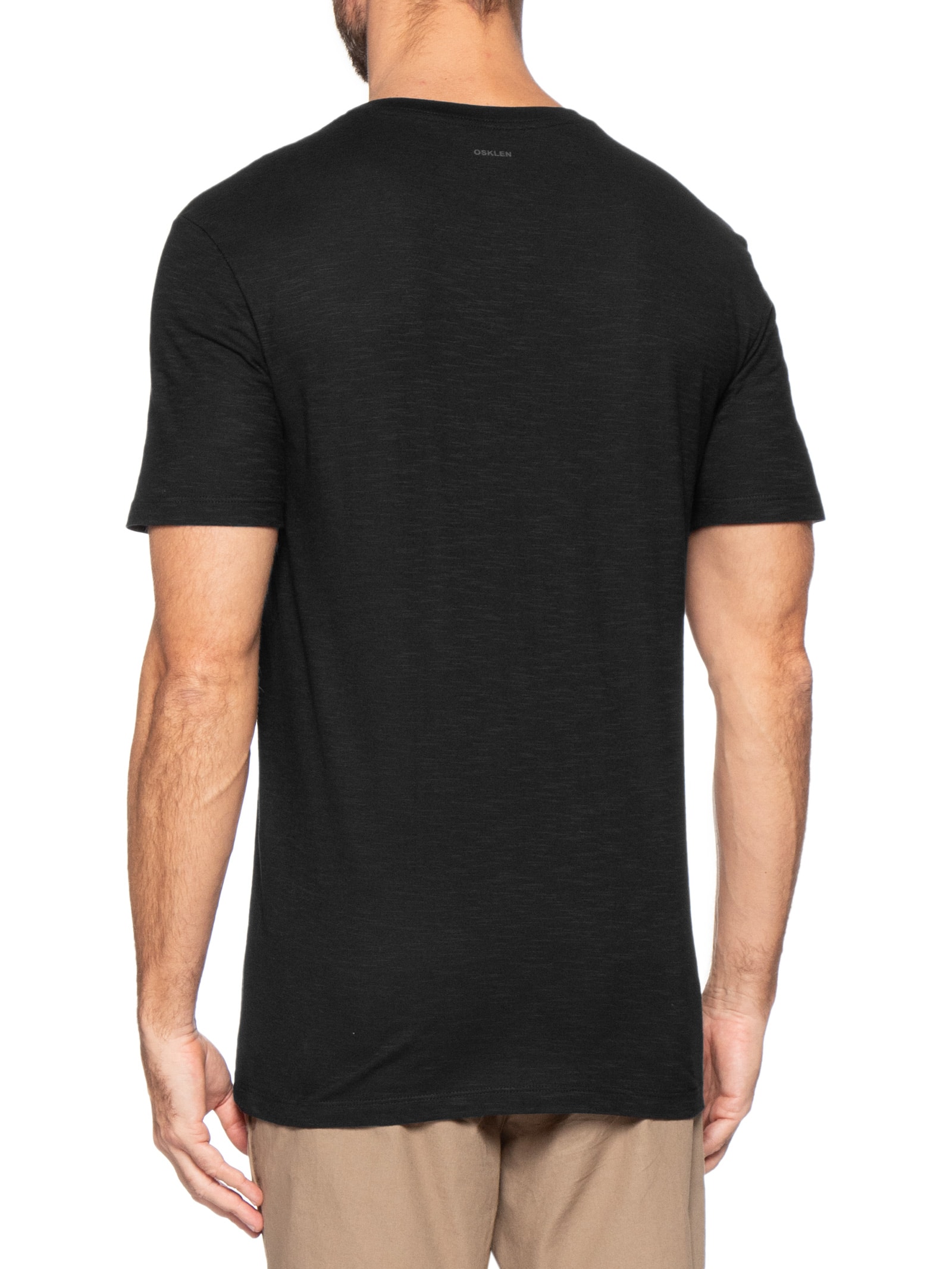 Camiseta Masculina Manga Curta Slim Organic Amazon Preto Osklen