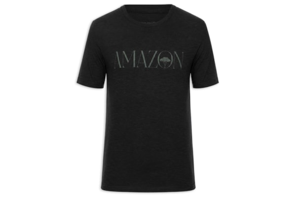Camiseta Masculina Manga Curta Slim Organic Amazon - Preto