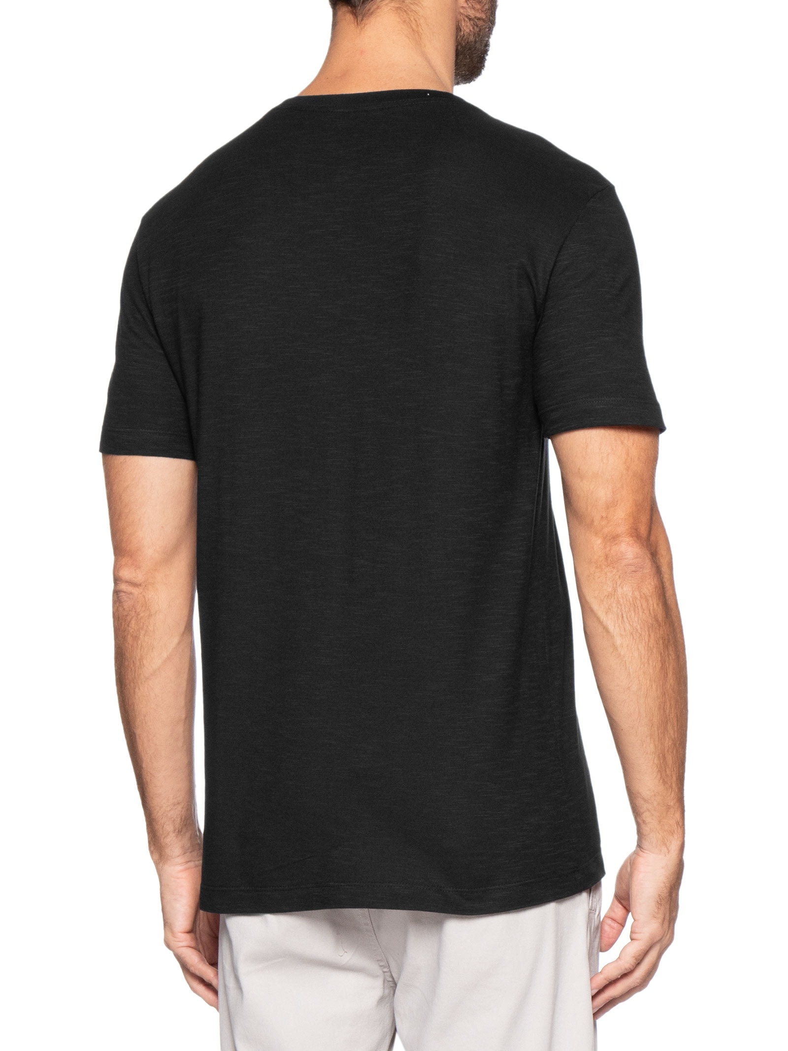 Camiseta Masculina Manga Curta Slim Organic Protect Amazon – Preto Osklen