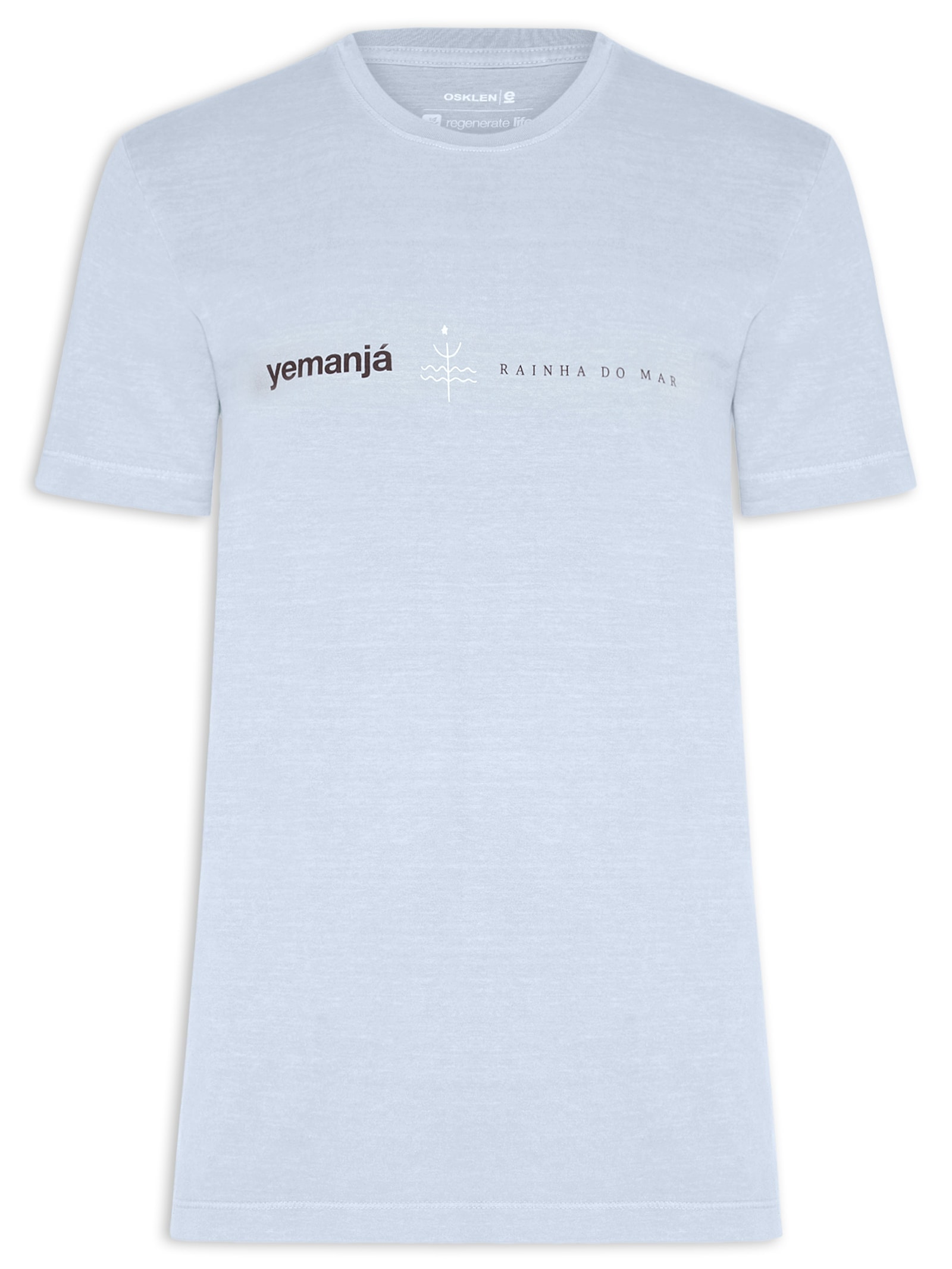 Camiseta Masculina Manga Curta Slim Stone Rainha Do Mar Azul Osklen