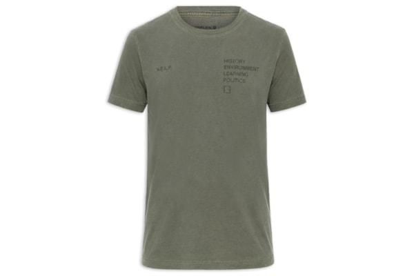 Camiseta Masculina Manga Curta Slim Stone Help – Verde