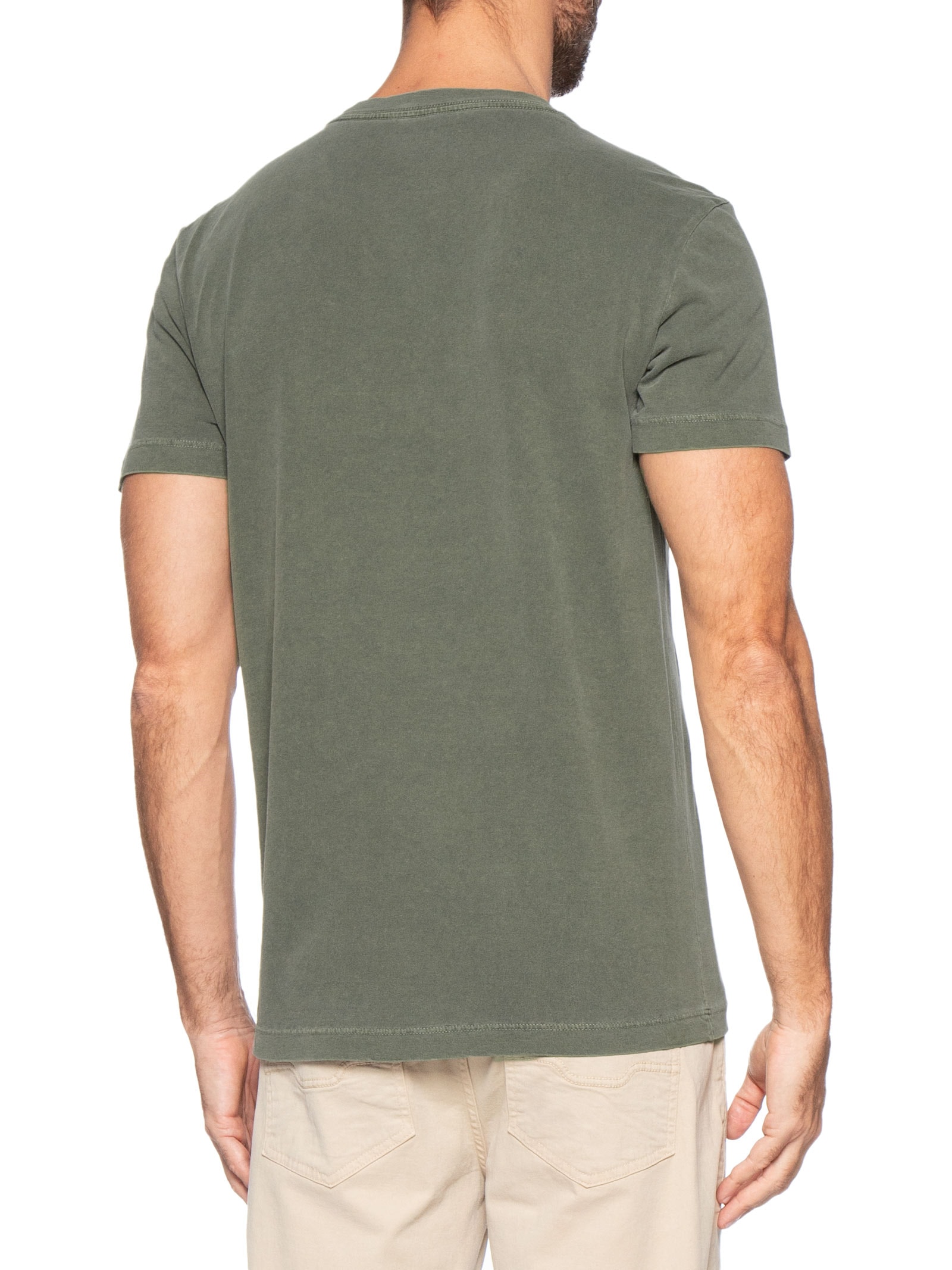 Camiseta Masculina Manga Curta Slim Stone Help – Verde Osklen