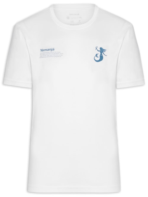 Camiseta Masculina Manga Curta Slim Vintage Yemanjá – Branco