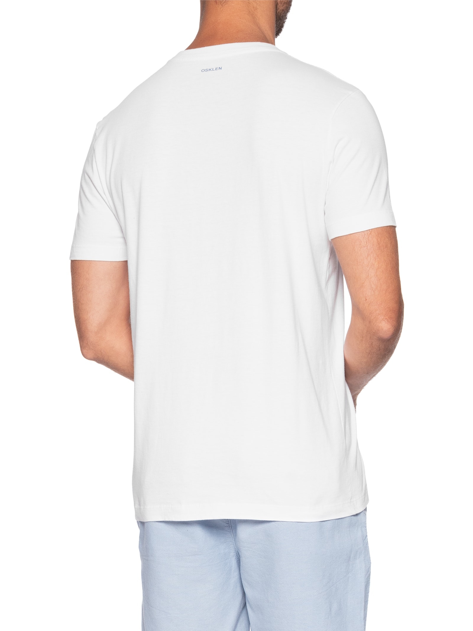 Camiseta Masculina Manga Curta Slim Vintage Yemanjá Branco Osklen