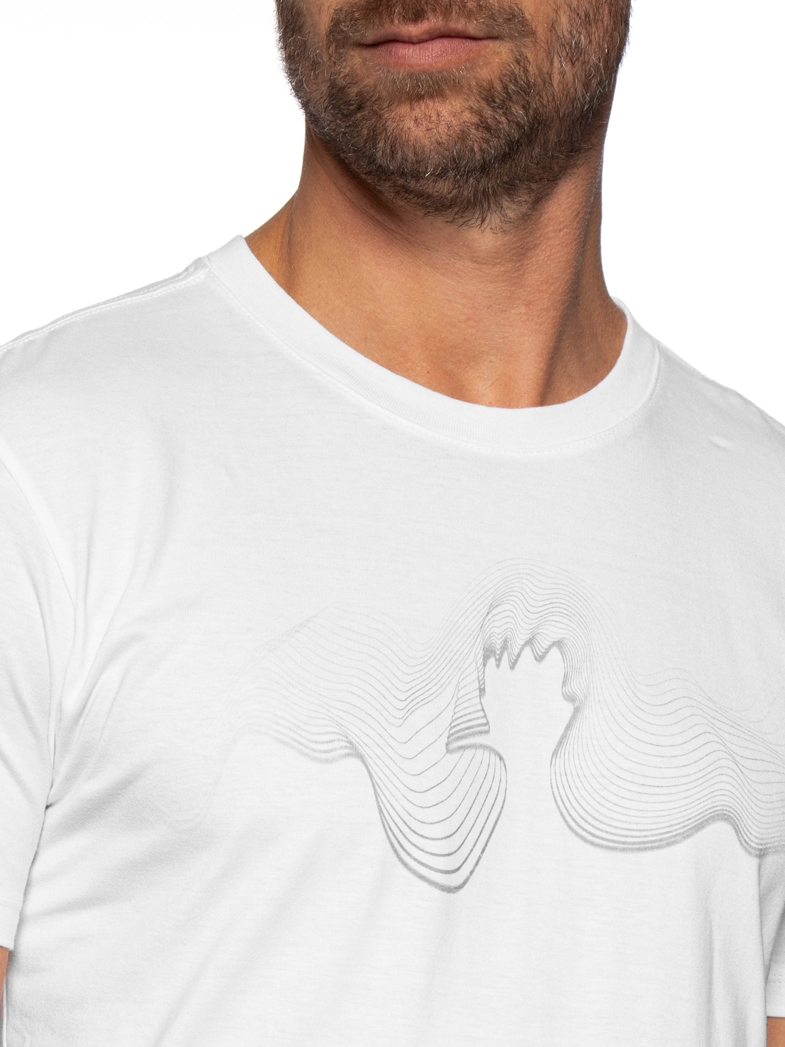 Camiseta Masculina Manga Curta Slim Waves Branco Reserva