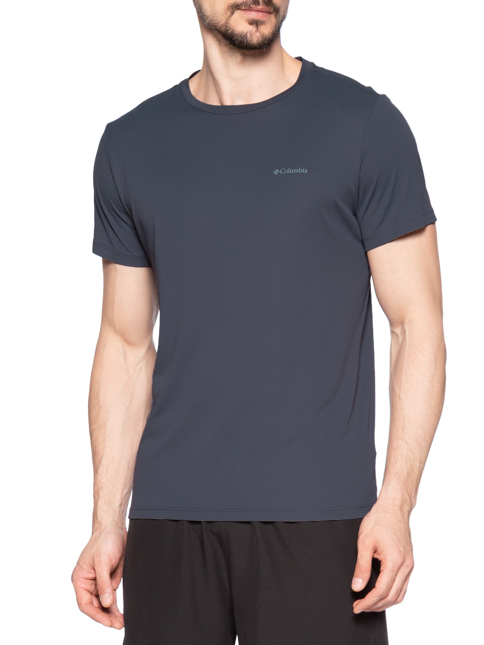 Camiseta Masculina Manga Curta Sportwear Neblina™ Omni-Wick Cinza Columbia