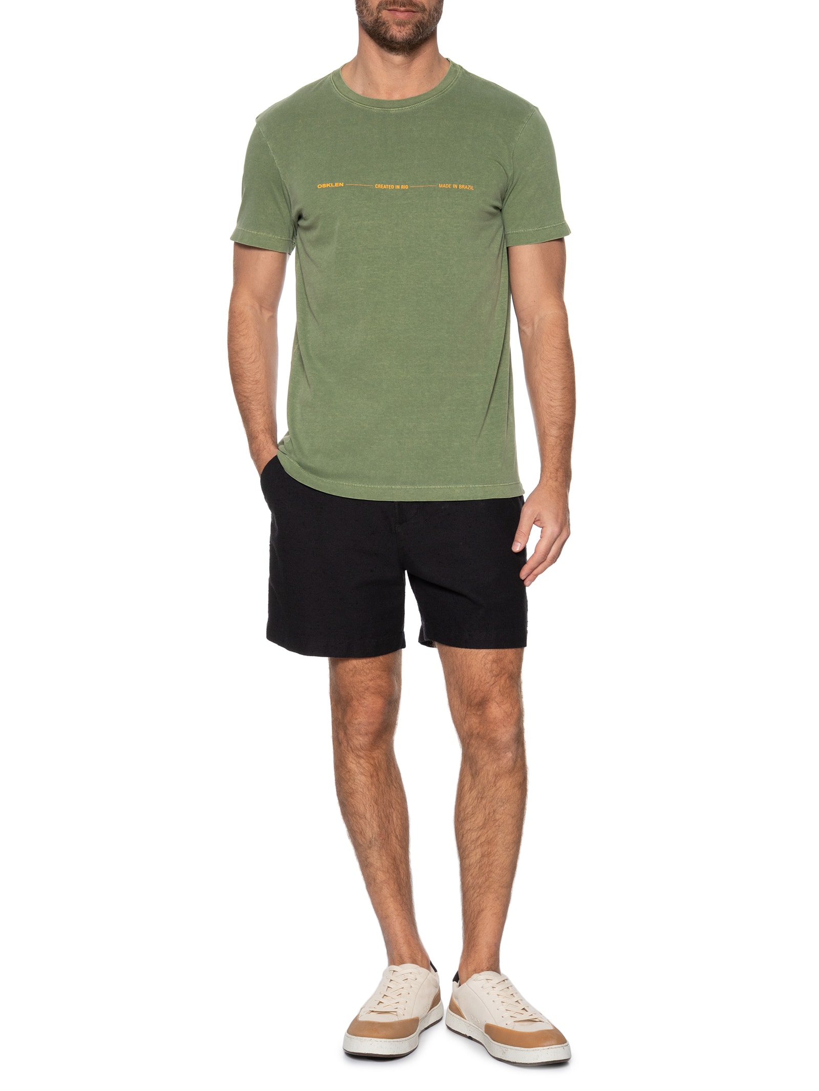 Camiseta Masculina Manga Curta Stone Created In Rio Verde Osklen