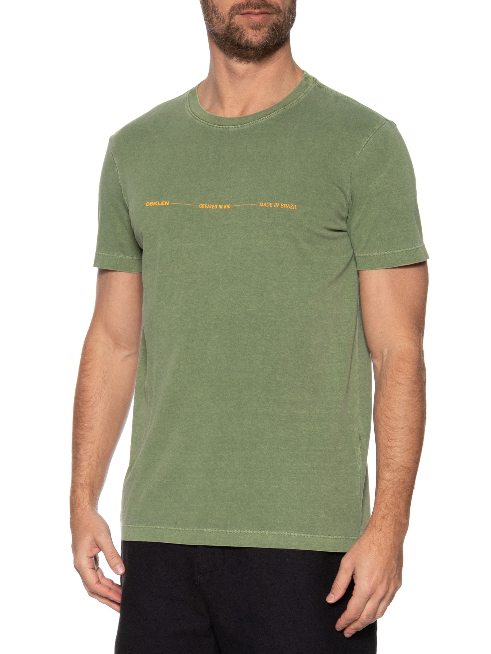 Camiseta Masculina Manga Curta Stone Created In Rio Verde Osklen
