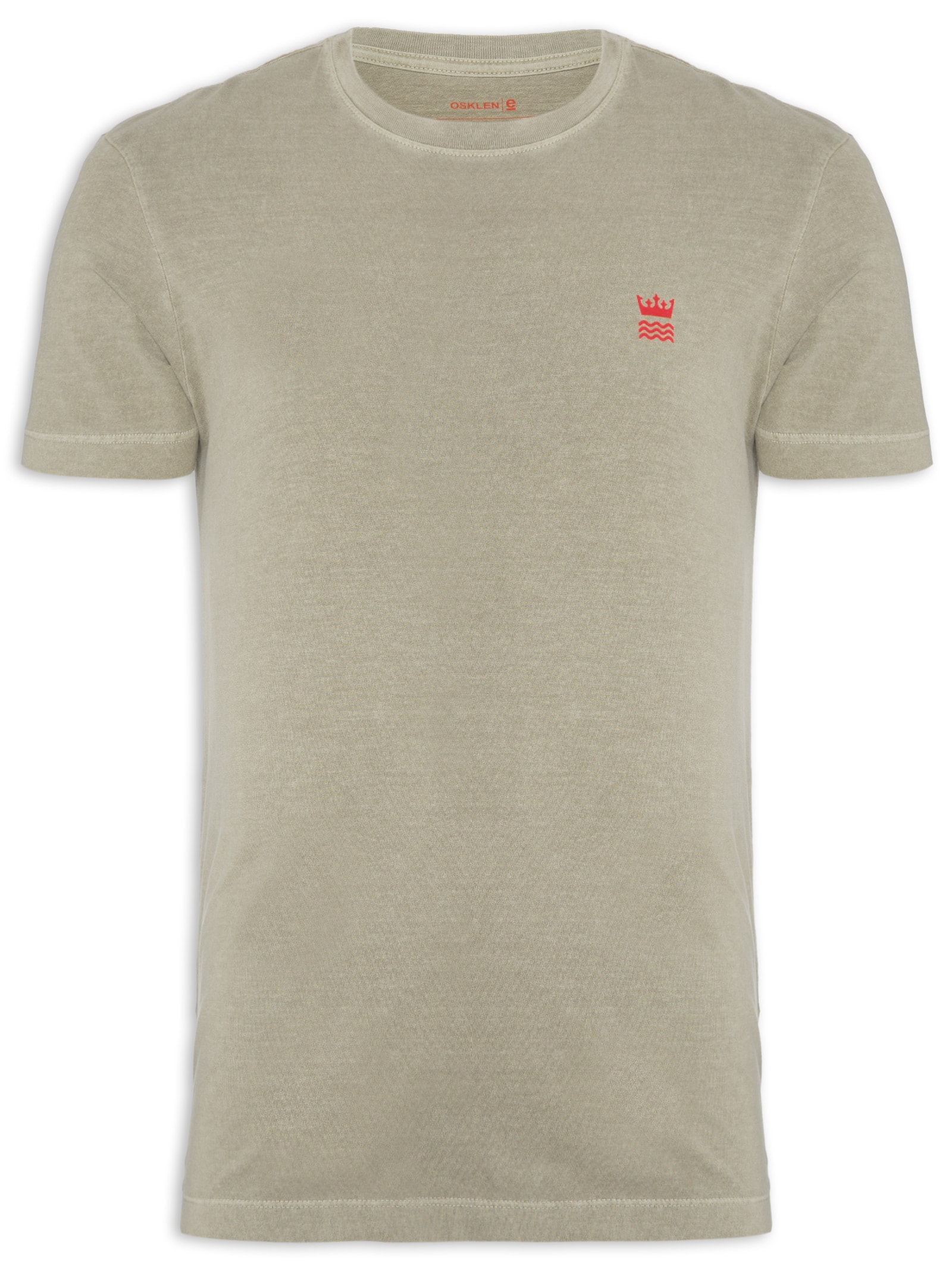 Camiseta Masculina Manga Curta Stone Crown N' Waves Bege Osklen
