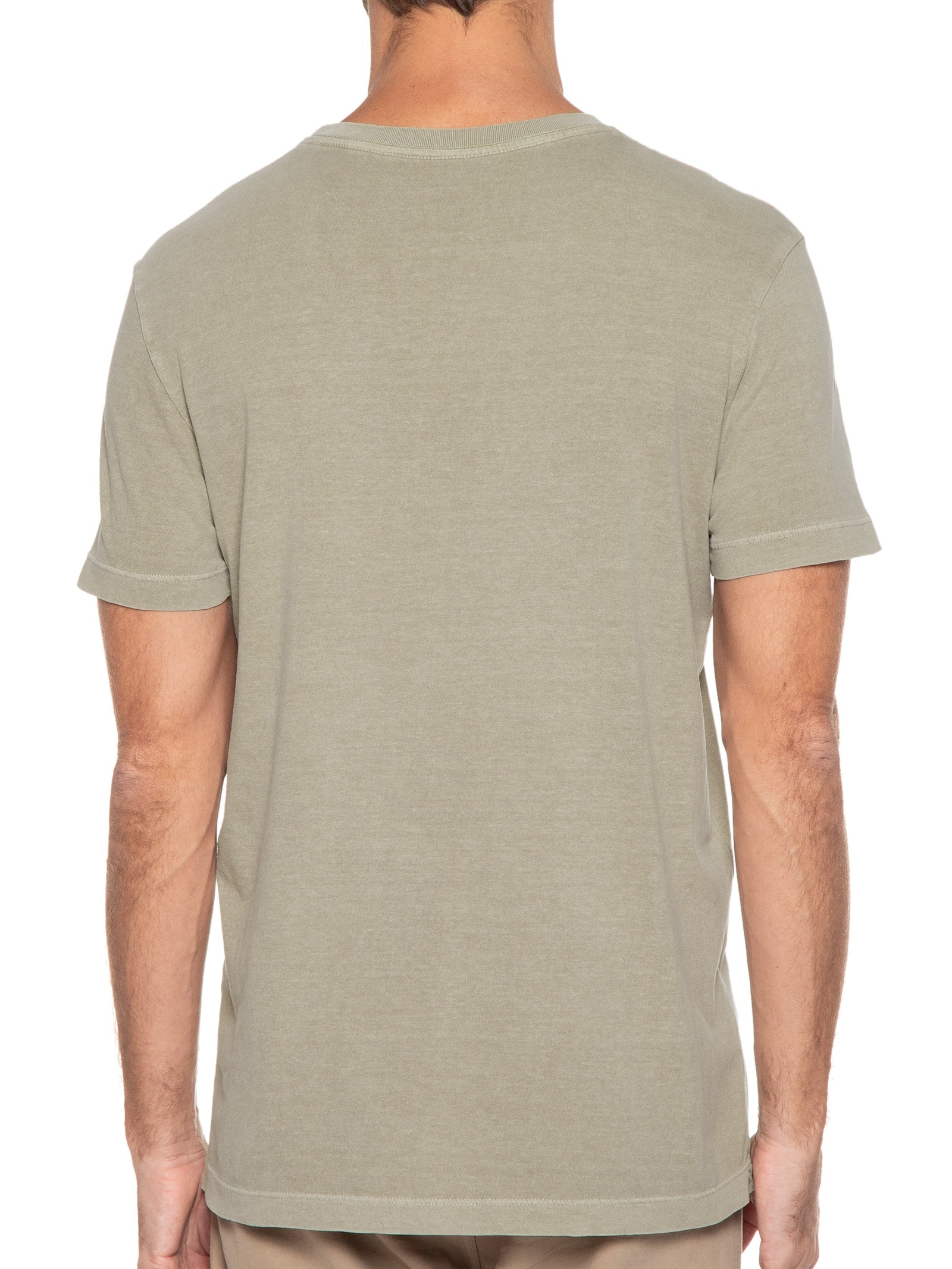 Camiseta Masculina Manga Curta Stone Crown N' Waves Bege Osklen
