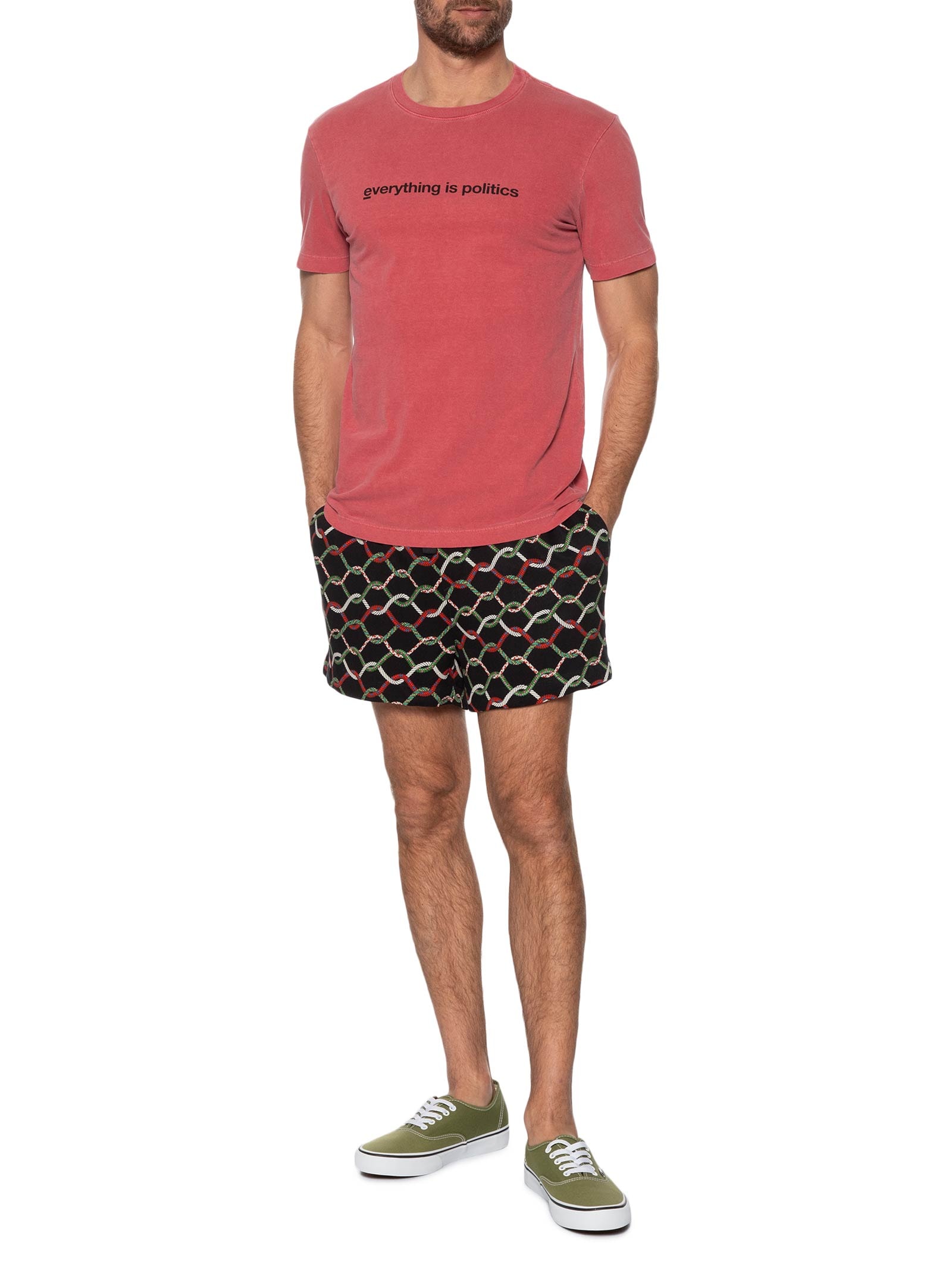 Camiseta Masculina Manga Curta Stone Ethos Vermelho Osklen