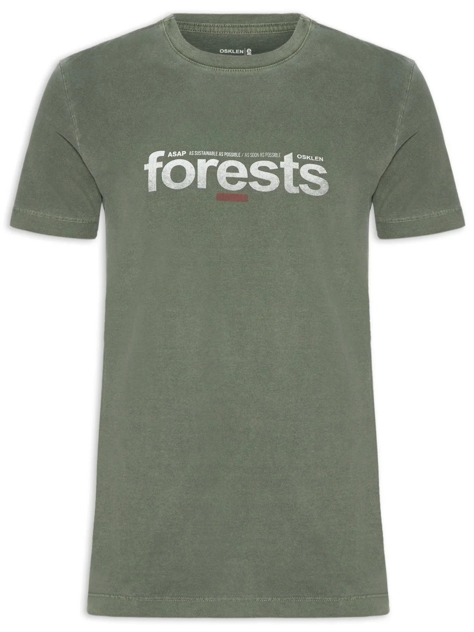 Camiseta Masculina Manga Curta Stone Forests Verde Osklen