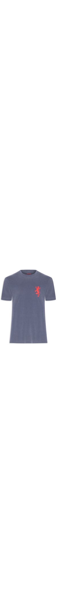 Camiseta Masculina Manga Curta Stone Leão - Azul