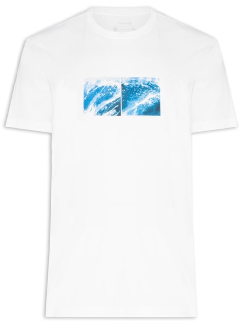 Camiseta Masculina Manga Curta Stone Neve Mar – Branco