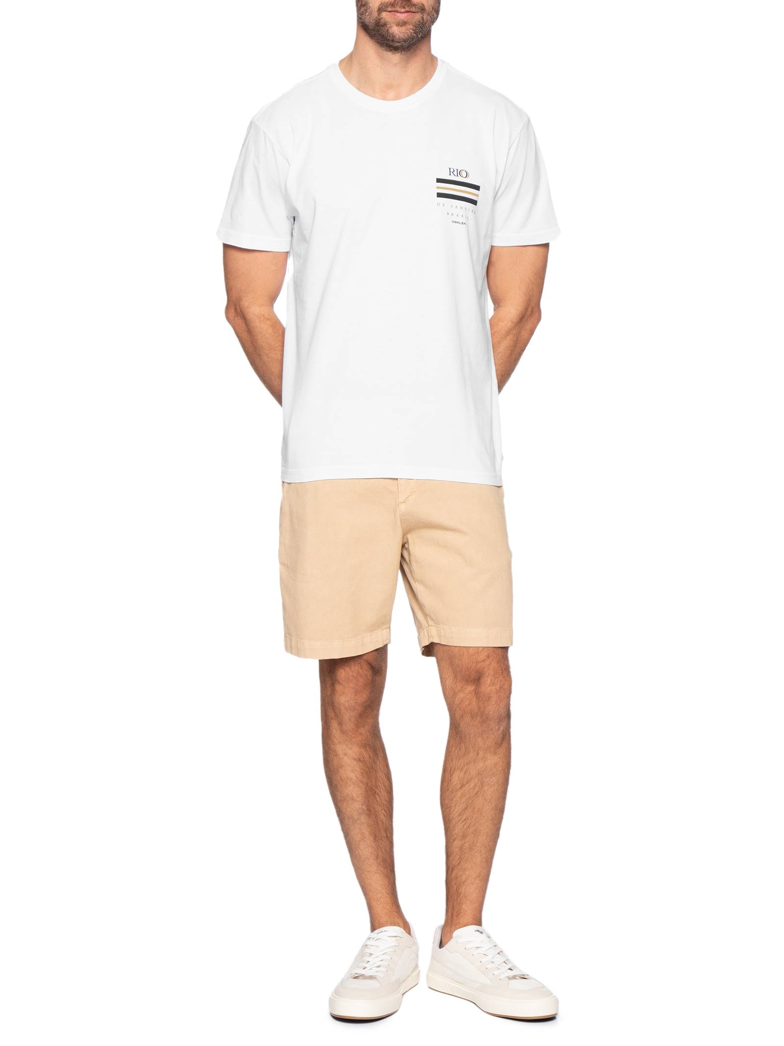 Camiseta Masculina Manga Curta Stone Rio de Janeiro – Branco Osklen