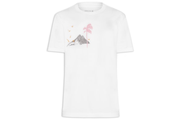 Camiseta Masculina Manga Curta Stone Rio Paint - Branco