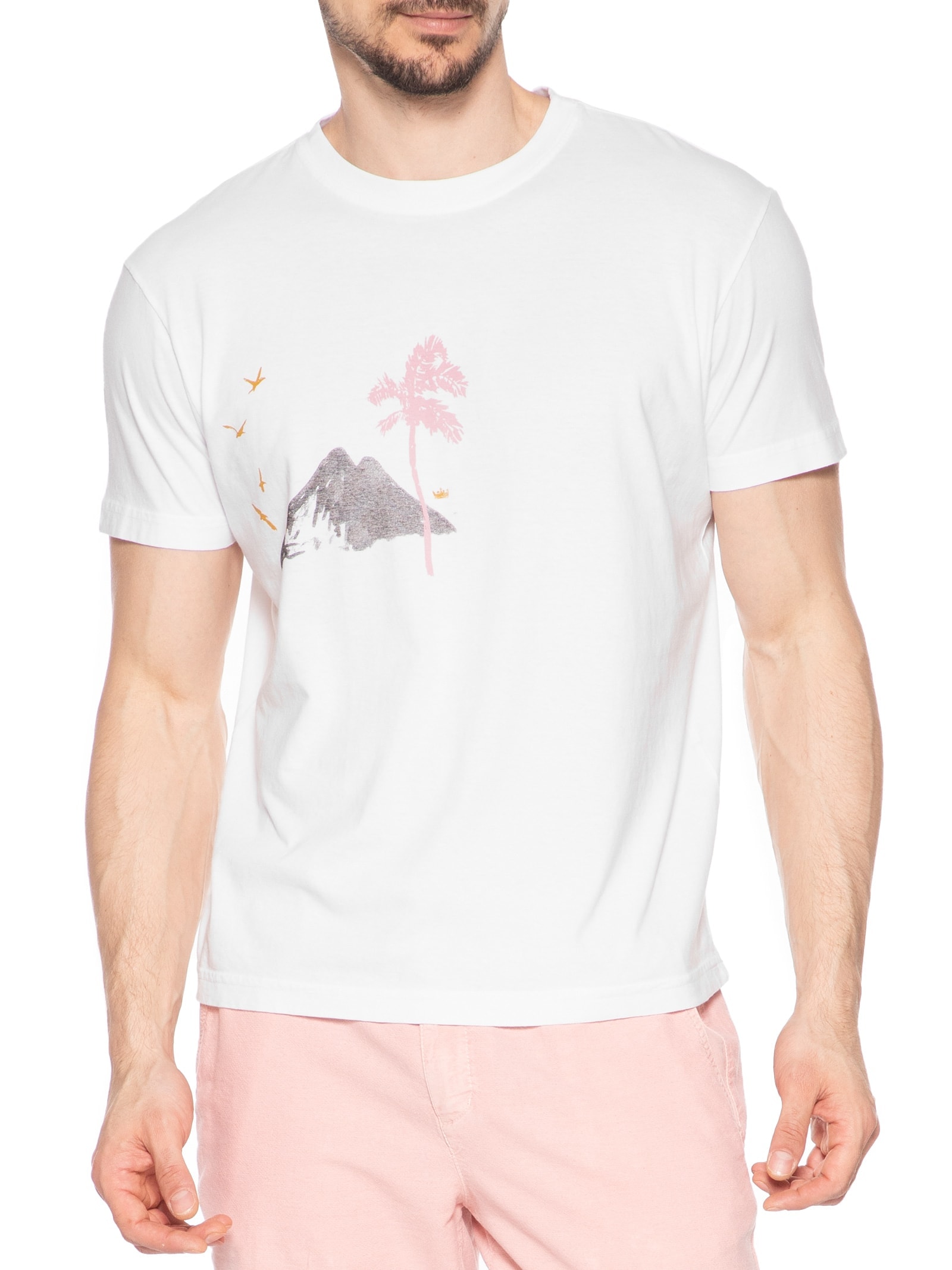 Camiseta Masculina Manga Curta Stone Rio Paint Branco Osklen