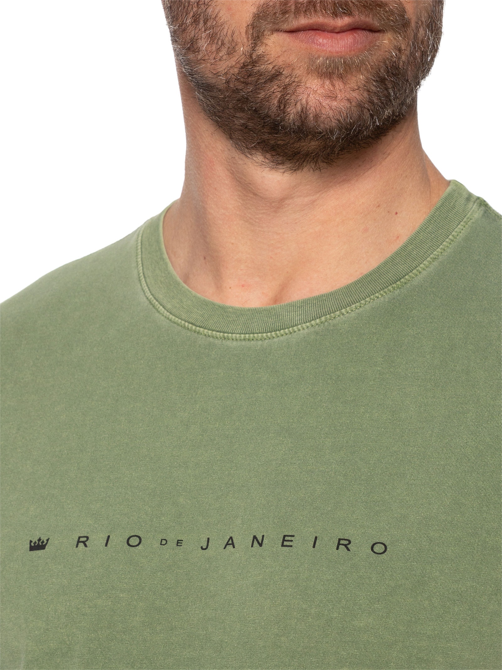 Camiseta Masculina Manga Curta Stone RJ Verde Osklen