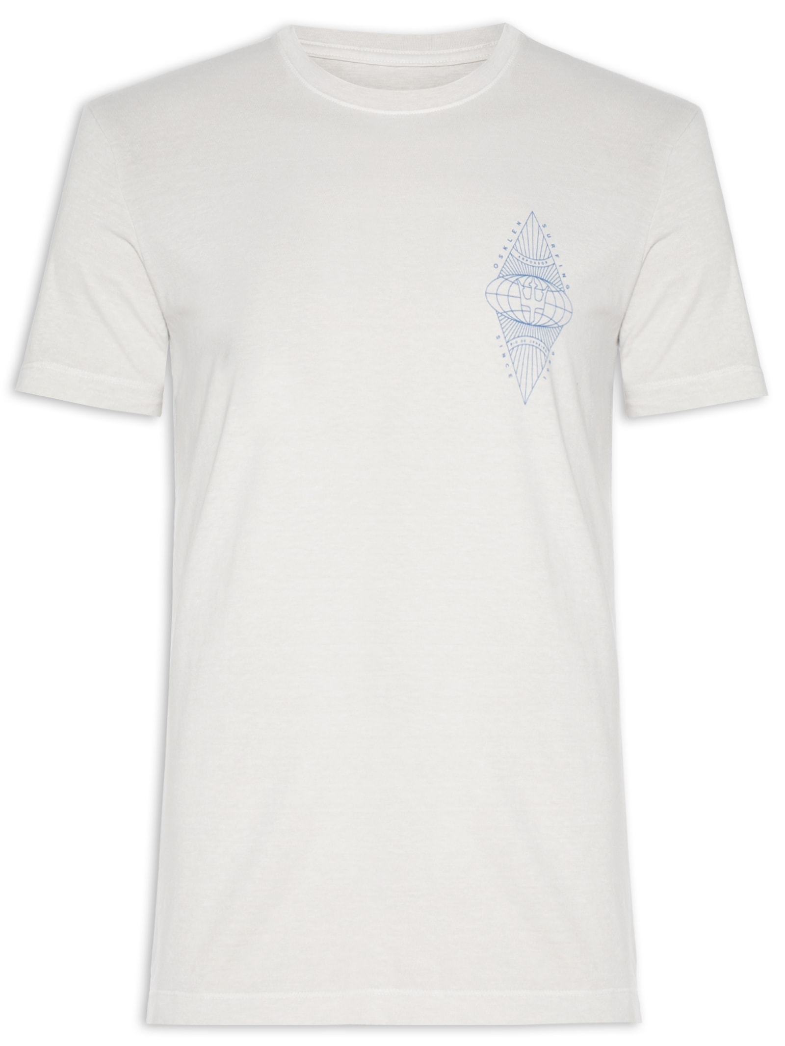 Camiseta Masculina Manga Curta Stone Shape Room Outline Cinza Osklen