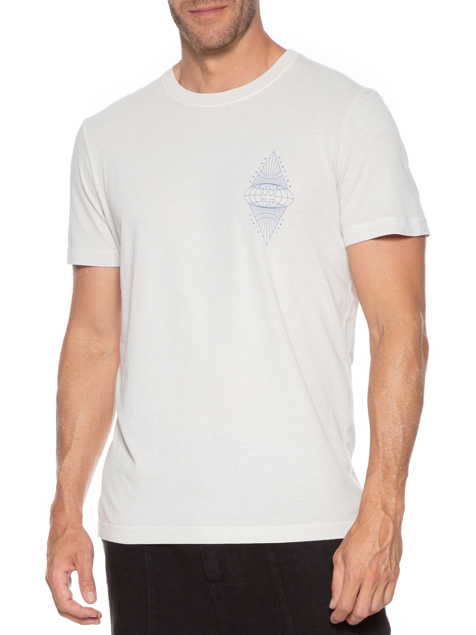 Camiseta Masculina Manga Curta Stone Shape Room Outline Cinza Osklen