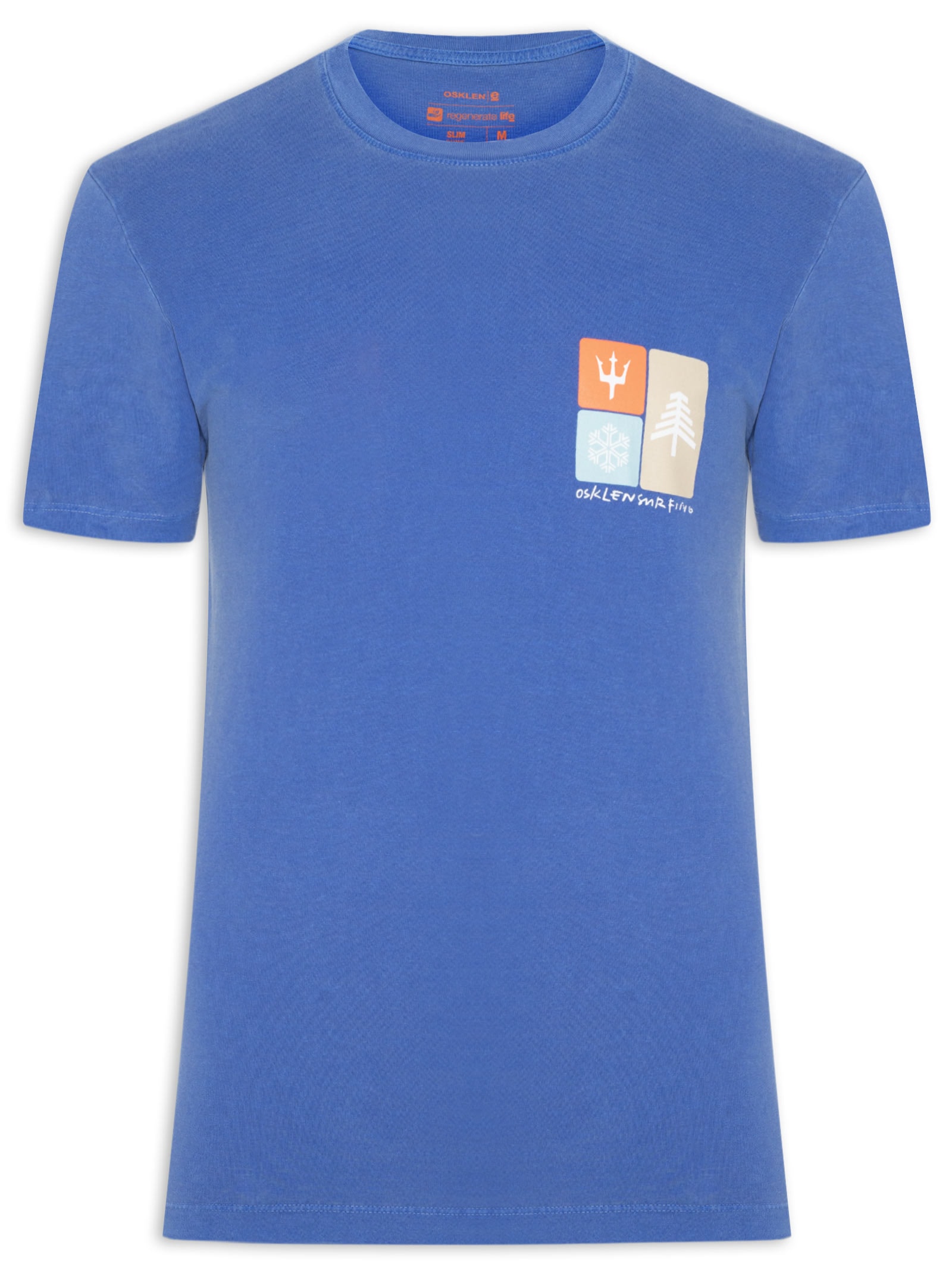 Camiseta Masculina Manga Curta Stone Snow Icon Azul Osklen