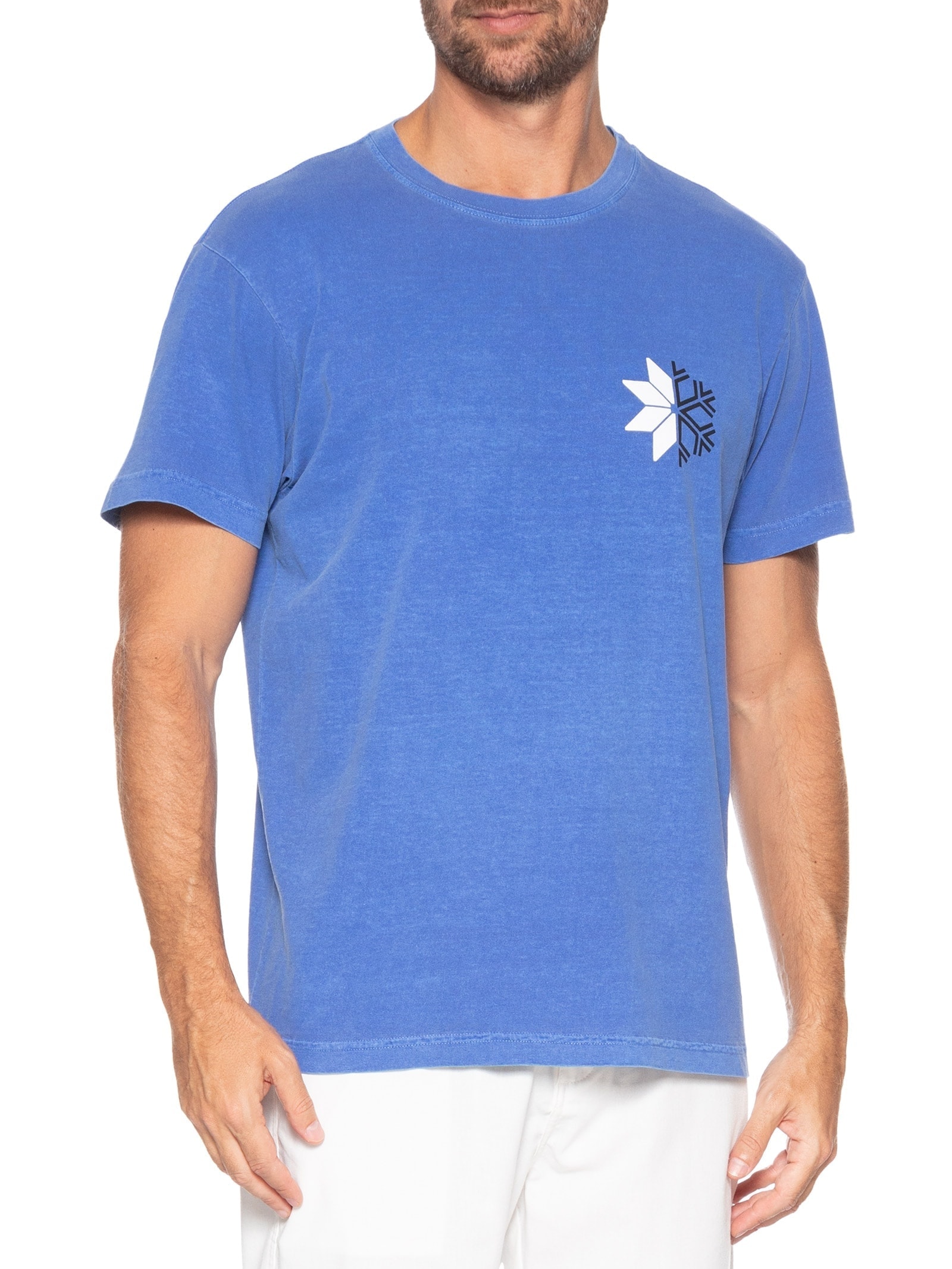 Camiseta Masculina Manga Curta Stone Snow Icon Azul Osklen