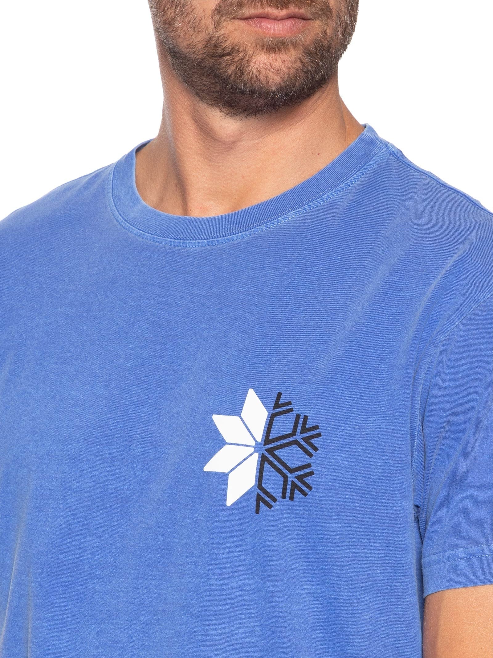 Camiseta Masculina Manga Curta Stone Snow Icon Azul Osklen