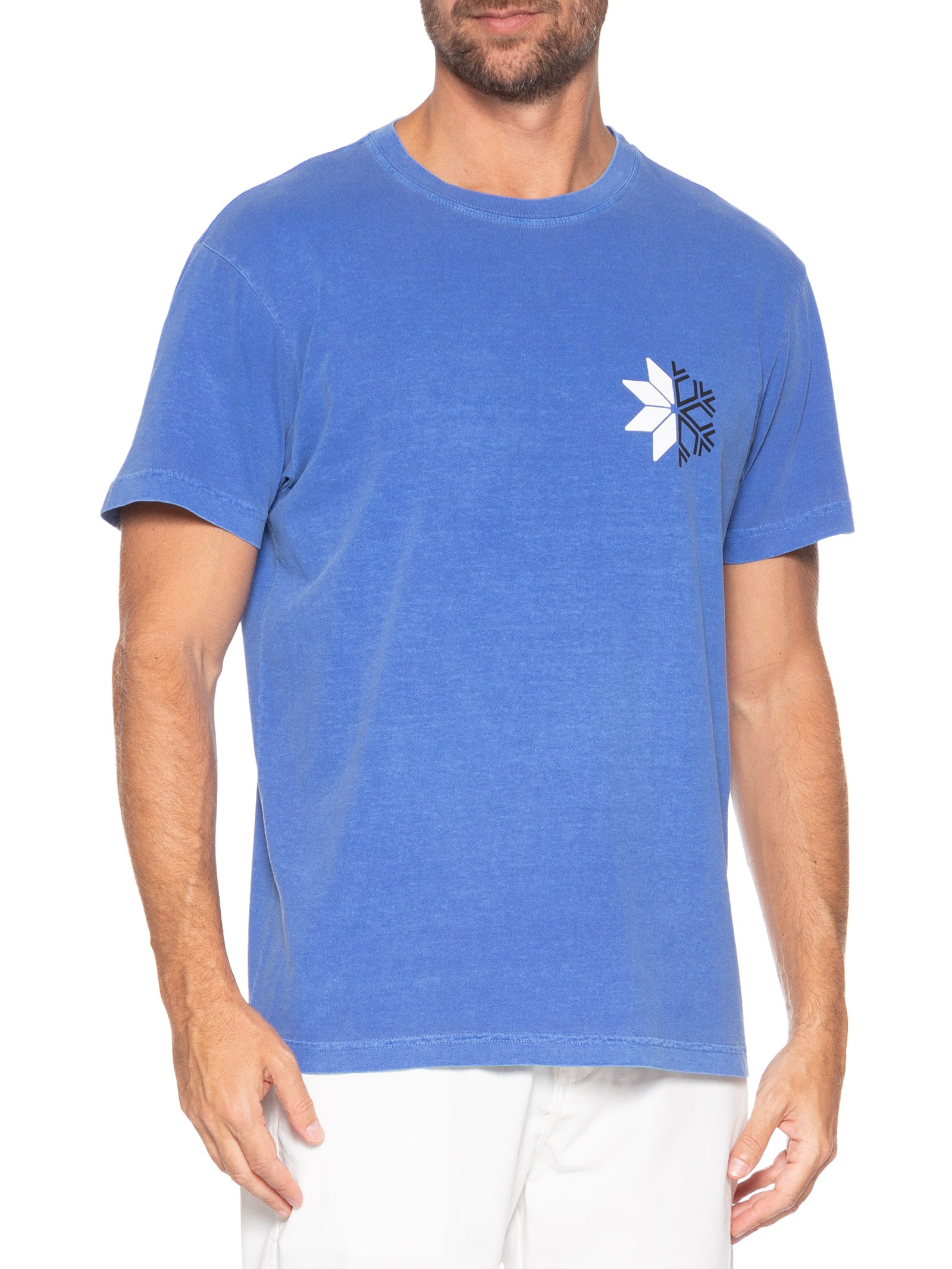 Camiseta Masculina Manga Curta Stone Snow Icon Azul Osklen