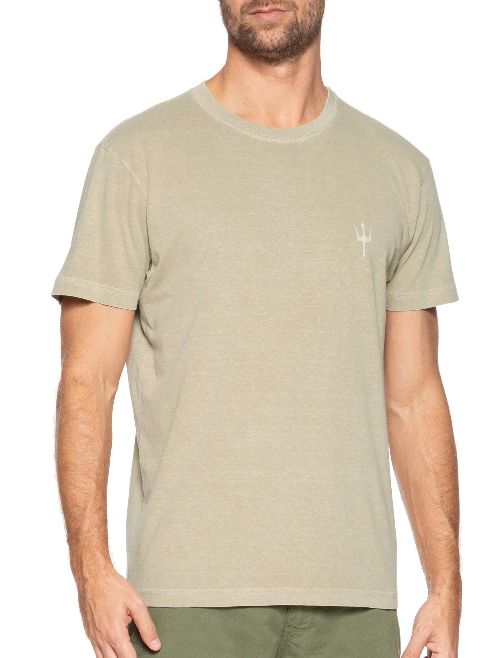 Camiseta Masculina Manga Curta Stone Stamp 02 Bege Osklen