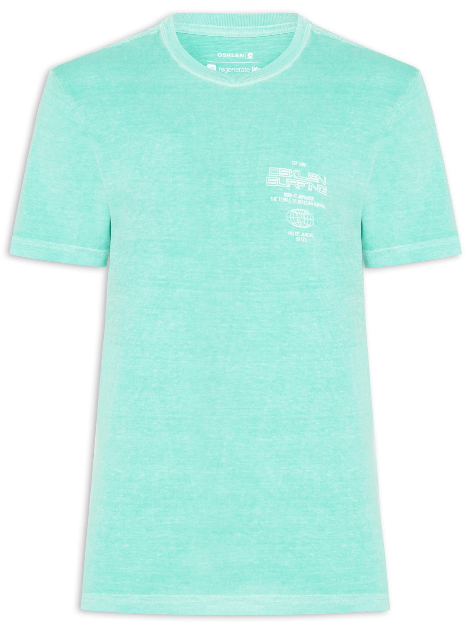 Camiseta Masculina Manga Curta Stone Surfing Tag Azul Osklen