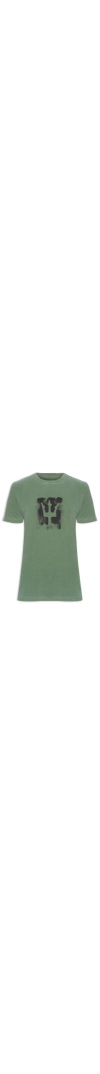 Camiseta Masculina Manga Curta Stone Tridente Brush - Verde