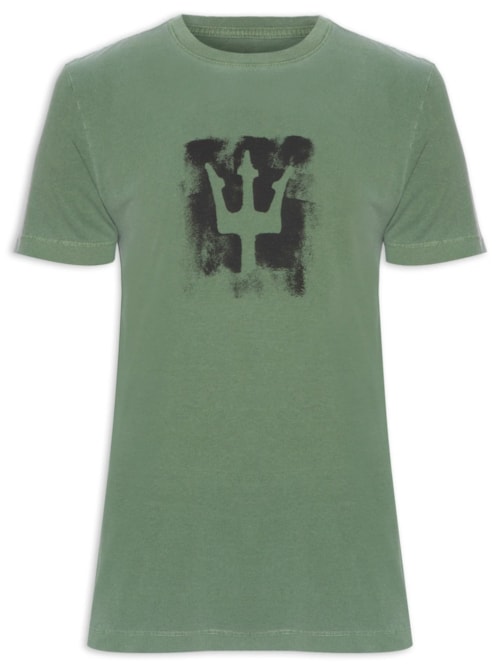Camiseta Masculina Manga Curta Stone Tridente Brush – Verde