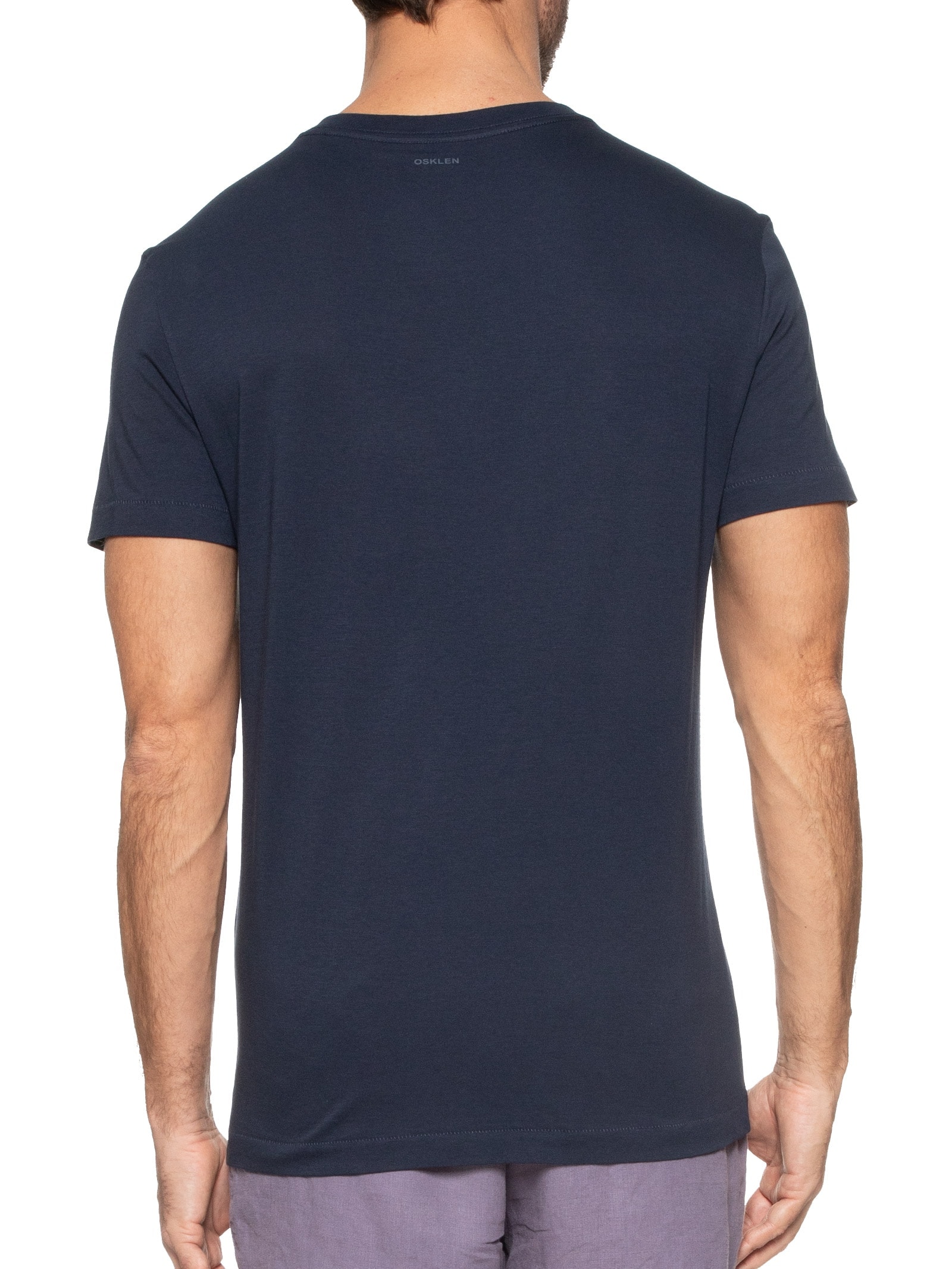 Camiseta Masculina Manga Curta Supersoft Color  Azul Osklen