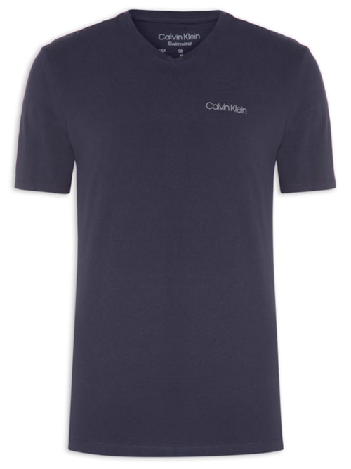 Camiseta Masculina Manga Curta Swimwear Decote V – Azul