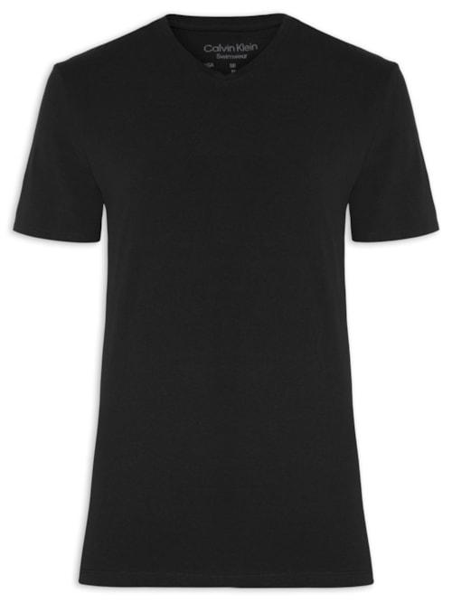 Camiseta Masculina Manga Curta Swimwear Decote V – Preto