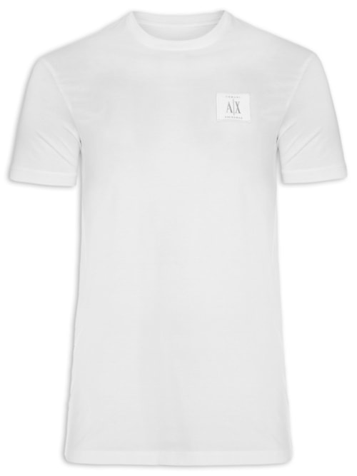 Camiseta Masculina Manga Curta Tag Logo - Branco