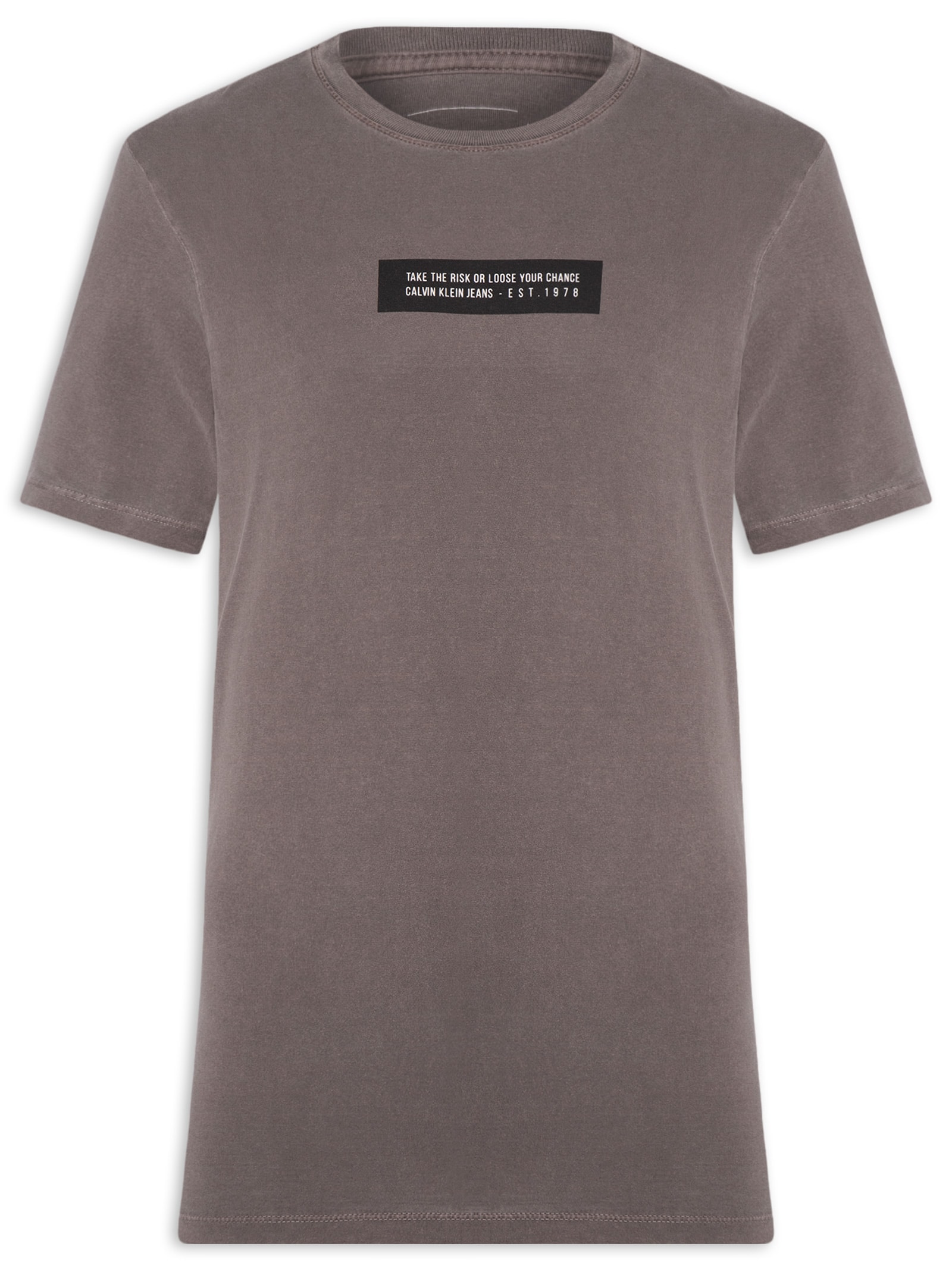 Camiseta Masculina Manga Curta Take The Risk Marrom Calvin Klein Jeans