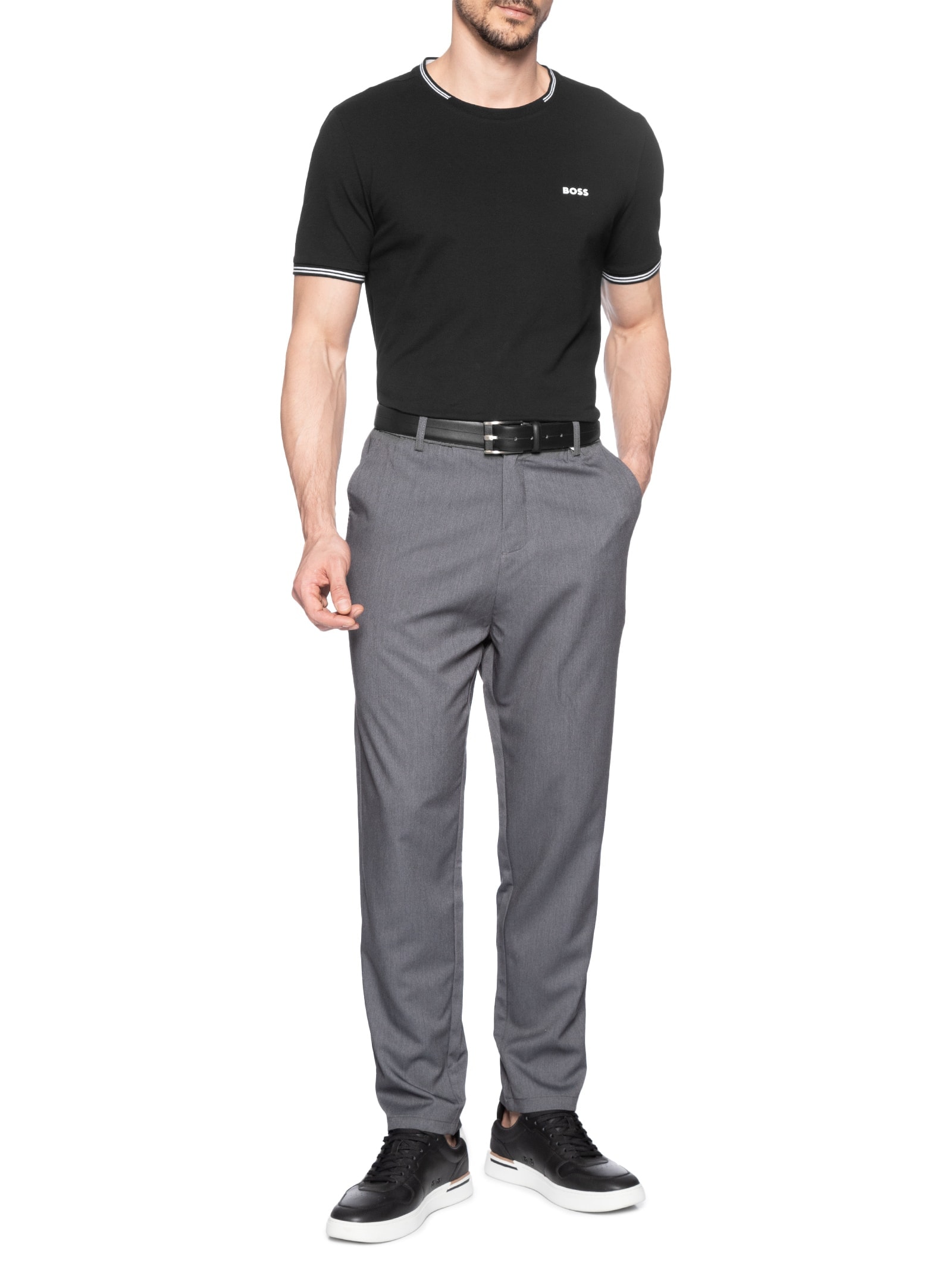 Camiseta Masculina Manga Curta Taul Preto Boss