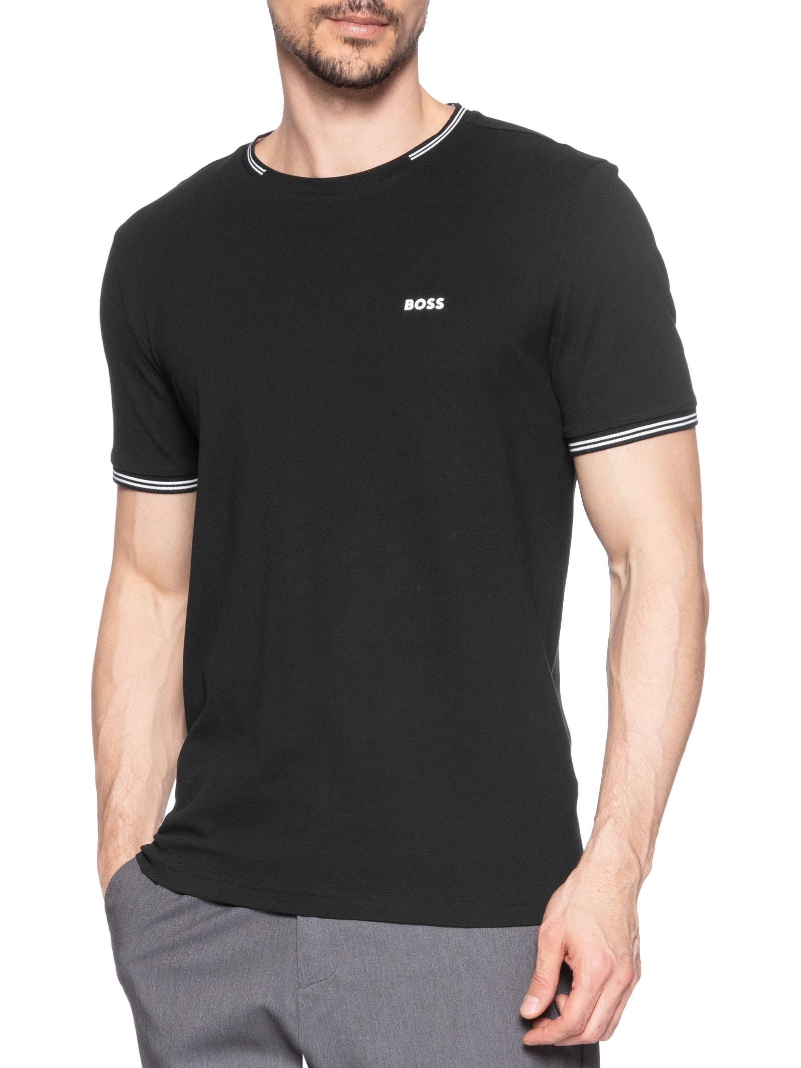 Camiseta Masculina Manga Curta Taul Preto Boss