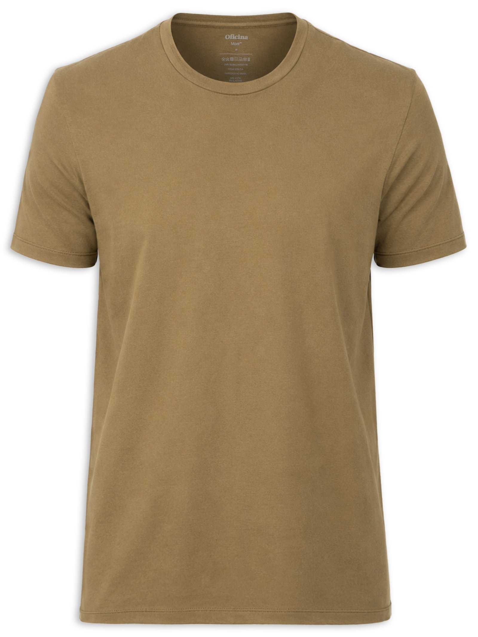 Camiseta Masculina Manga Curta Tech Move Bege Oficina Reserva