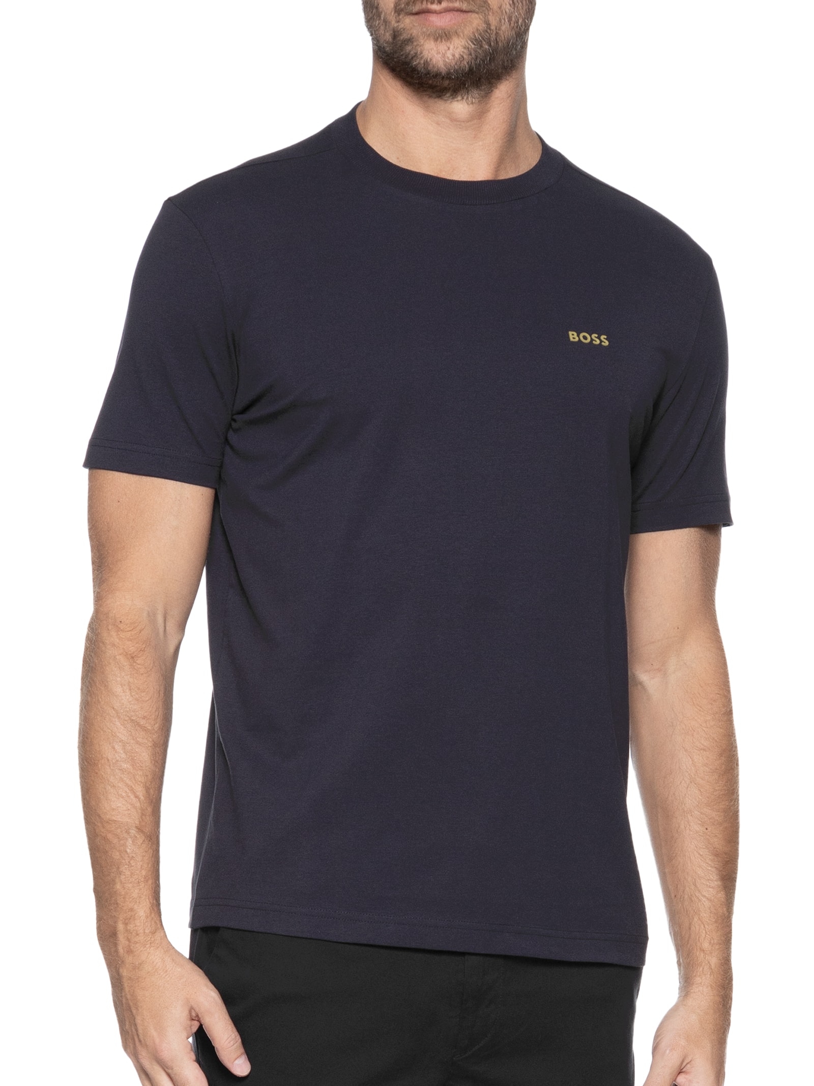 Camiseta Masculina Manga Curta  Tee Azul Boss