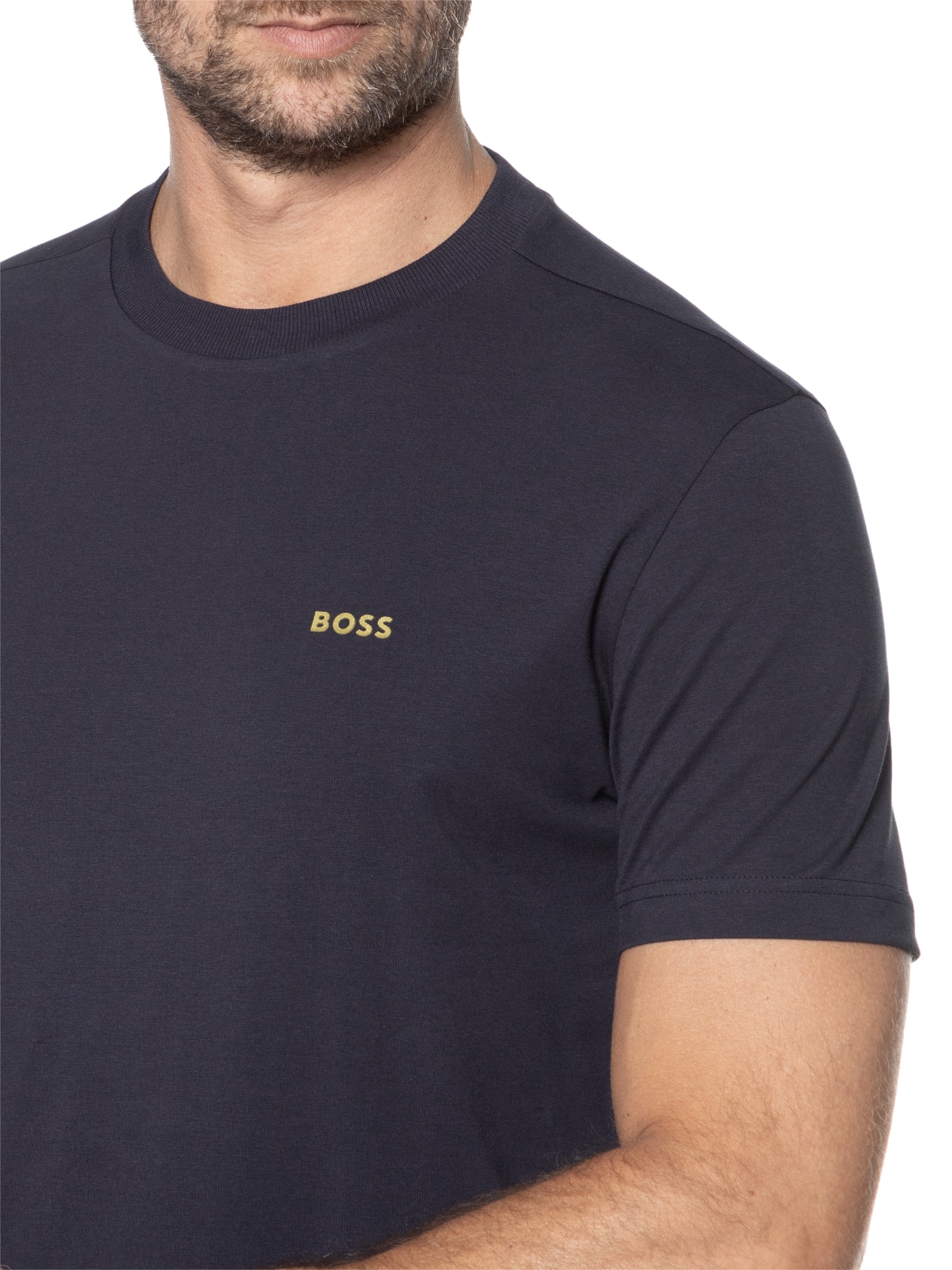 Camiseta Masculina Manga Curta  Tee Azul Boss