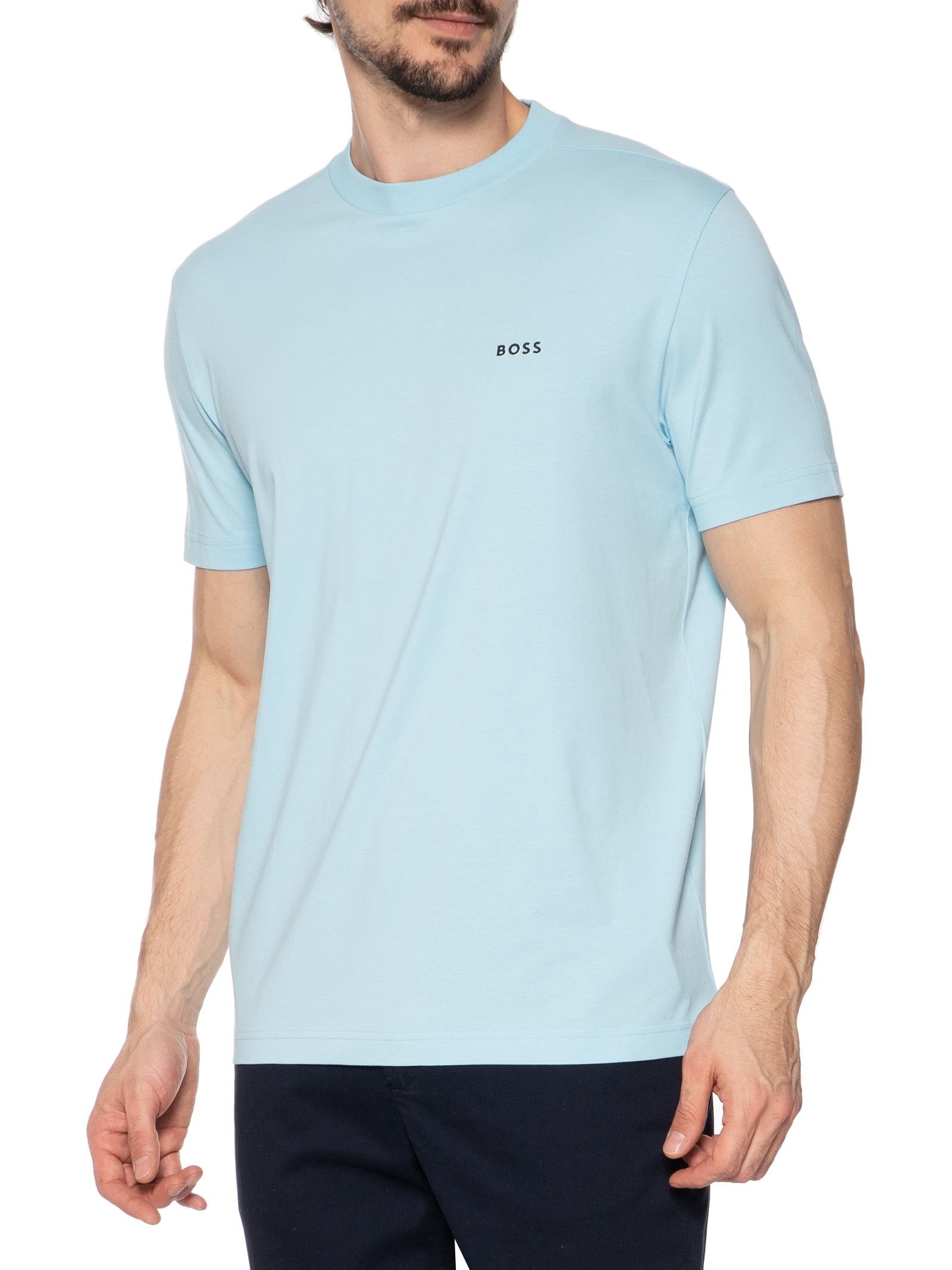 Camiseta Masculina Manga Curta Tee Azul Boss