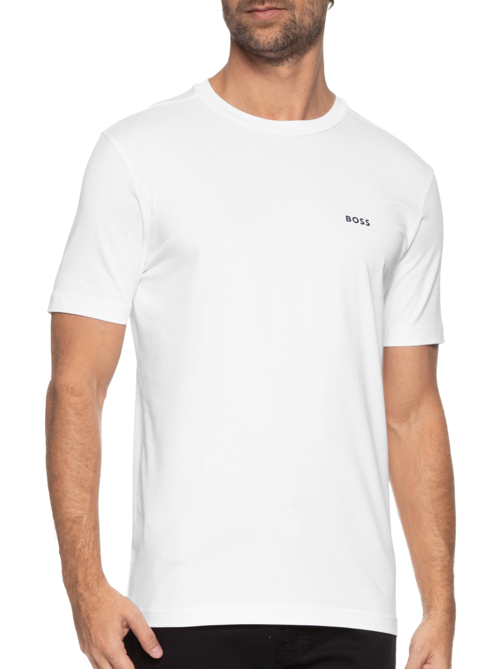 Camiseta Masculina Manga Curta Tee Branco Boss