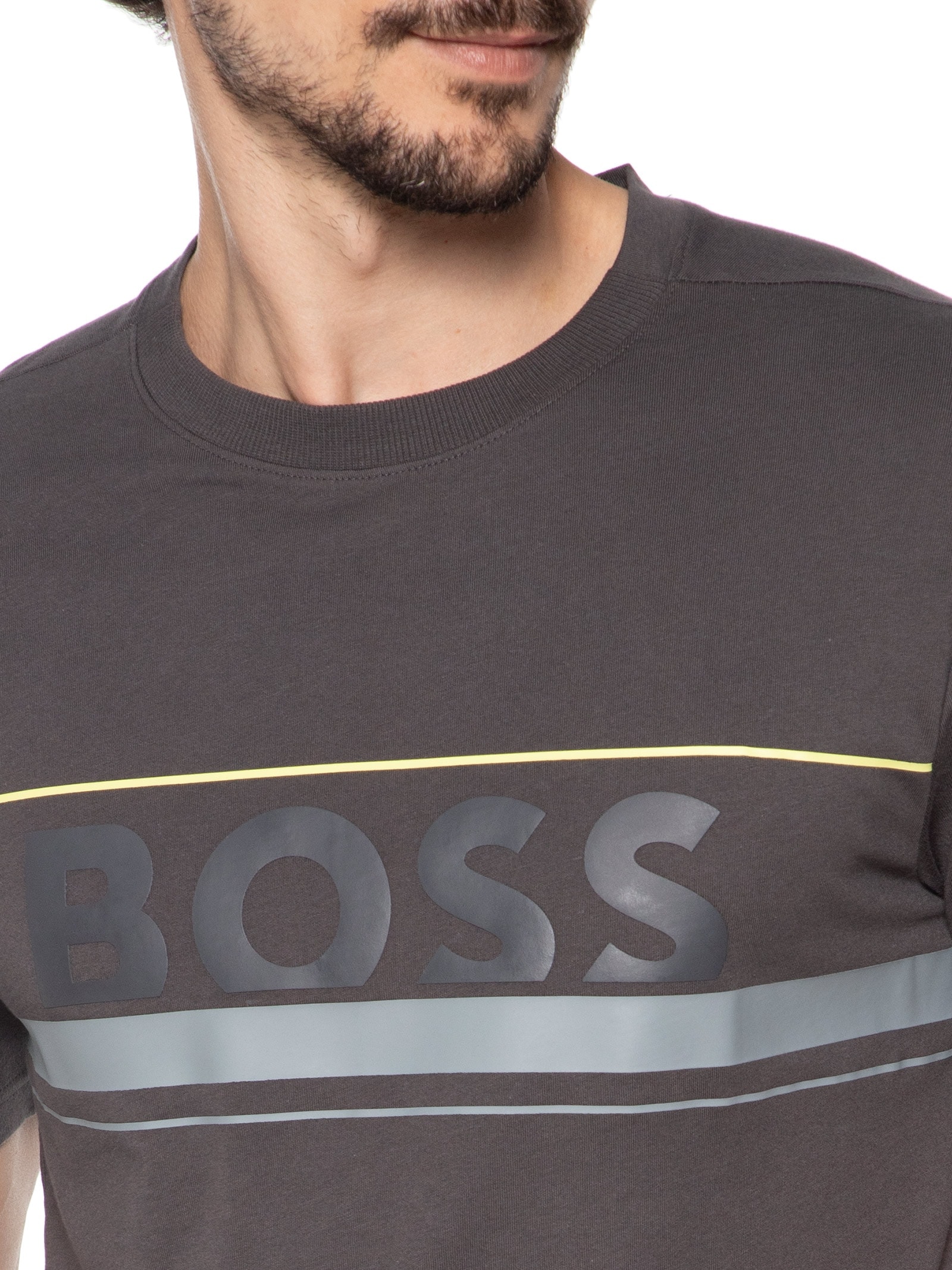 Camiseta Masculina Manga Curta Tee Iconic Cinza Boss