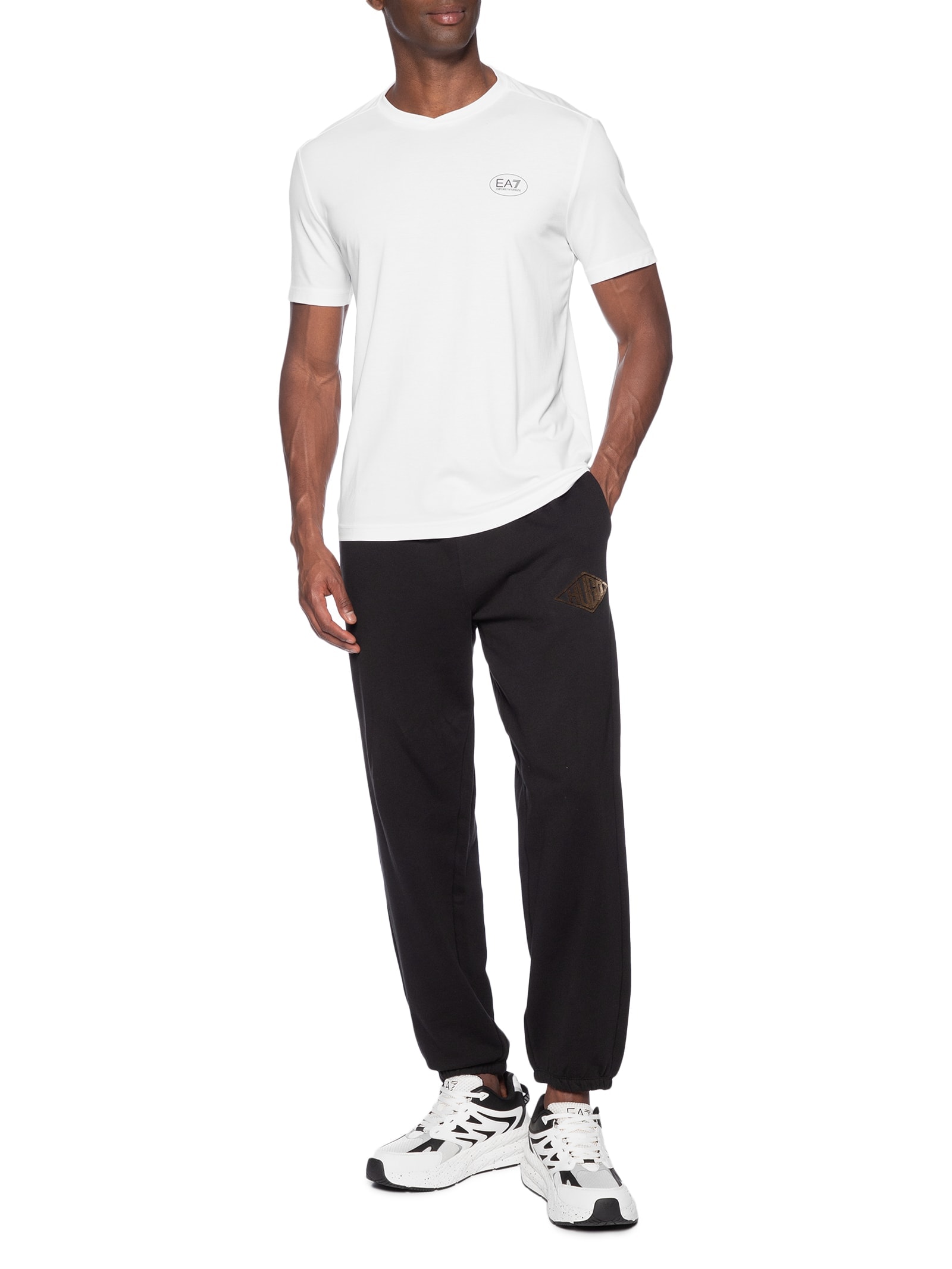 Camiseta Masculina Manga Curta Tennis Club Branco Ea7 Emporio Armani