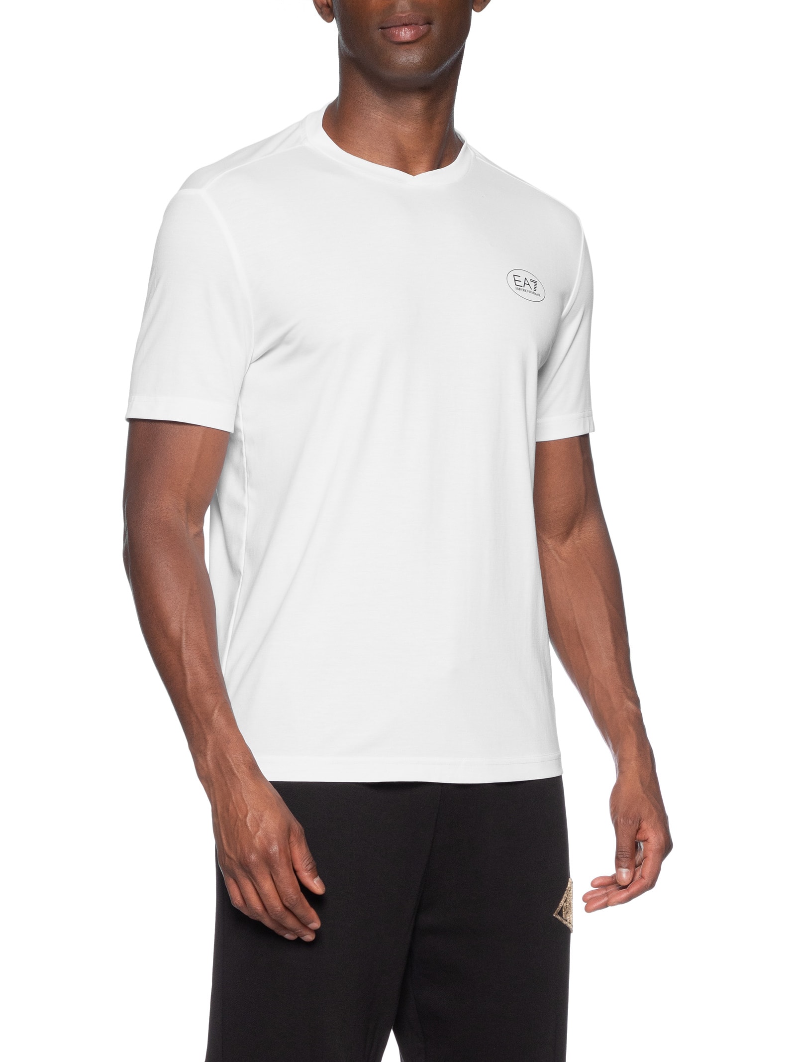 Camiseta Masculina Manga Curta Tennis Club Branco Ea7 Emporio Armani