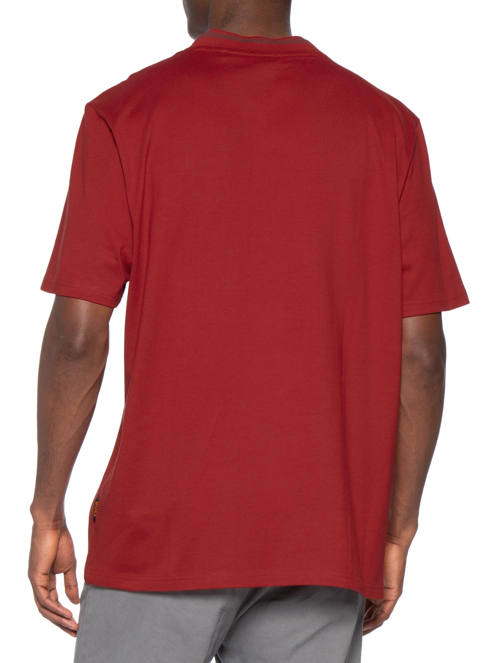 Camiseta Masculina Manga Curta Terete Vermelho Boss